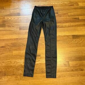 Blank NYC Womens 24 Black Pleather Faux Leather Leggings Bikercore Retro Chic